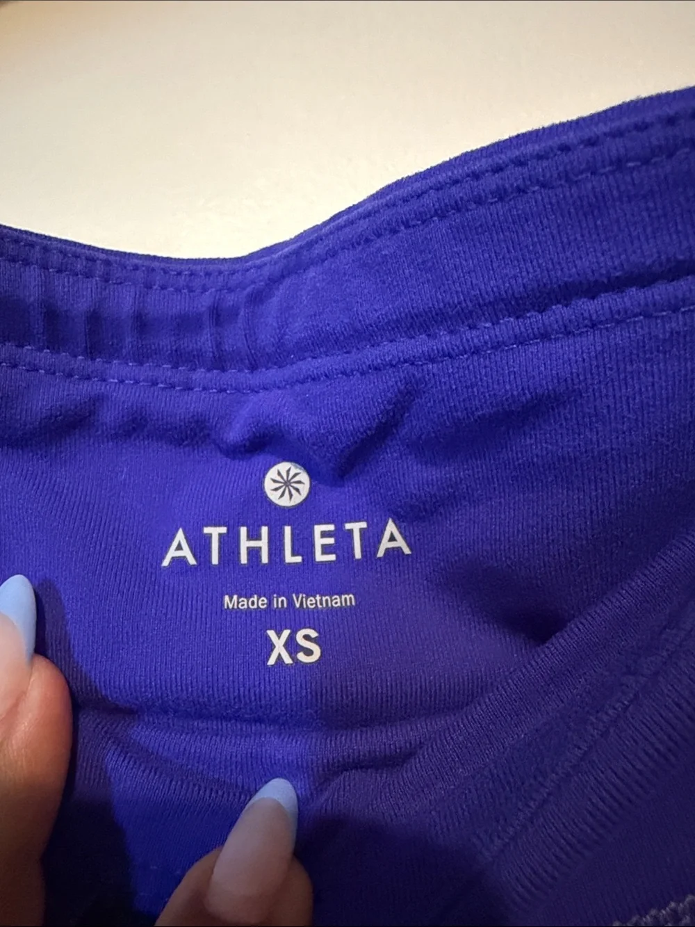 Athleta Purple Capri Leggings with Black Panels - Picture 2 of 8